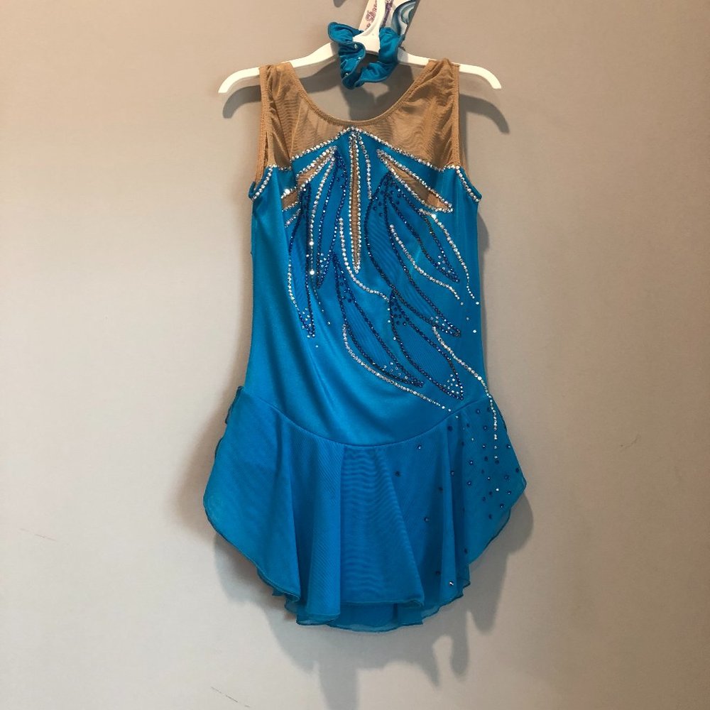 Figure Skating Aqua Leaf competition Dress